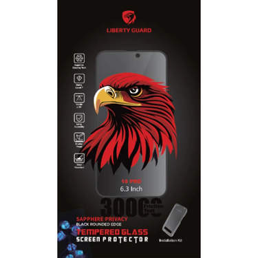 Liberty Guard 2.5D Full Cover Clear Black Edge Sapphire Coating Glass With Applicator - iPhone 16 Pro