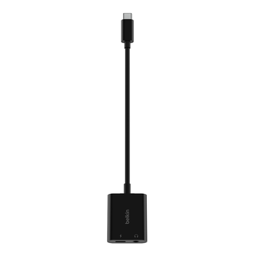 BELKIN USB-C + AUDIO + USB-C CHARGE ROCKSTAR ADAPTER -BLACK