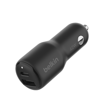 شاحن سيارة مزدوج من BELKIN BOOST CHARGE بقوة 42 وات (USB-C + A)