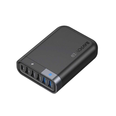 RAVPower RP-UM002 6-Port USB with a 24W PD Port Charger Filehub UK Offline