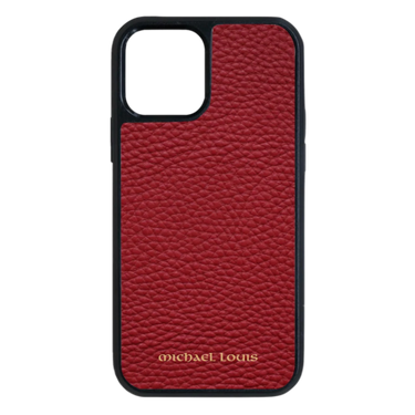 Michael Louis Pebbled Leather Case iPhone 14 Pro - Red