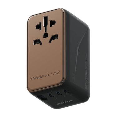 Momax 1-World 170w GAN 4 Port Travel Adapter Rose Gold