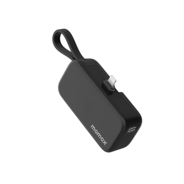 Momax 1-power Mini 5000mah 3in1 Power Bank With Lightning Plug - Black