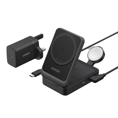 Anker MagGo Wireless Charging Station 15W Foldable 3-in-1 -Black