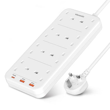 Moxedo Power Strip Surge Protector  8 Ac Outlet 20W Usb-C Power Delivery 2 Meters  - White