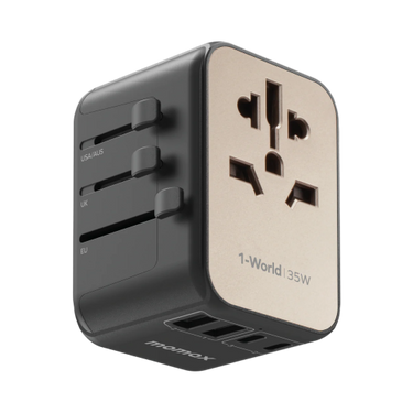 Momax 1World PD35W 5 Ports AC Travel Charger Titanium