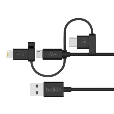 Belkin USB-A Universal 3-In-1 Cable - Black