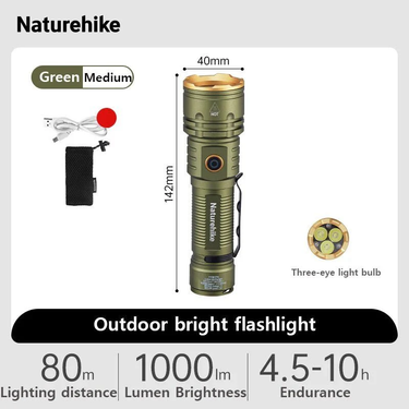 Naturehike Outdoor Glare Flashlight - Green (M)